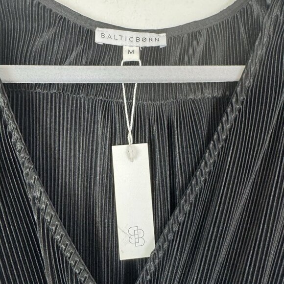 Baltic Born Athena Pleated Midi Dress Black Size Medium - Picture 3 of 7